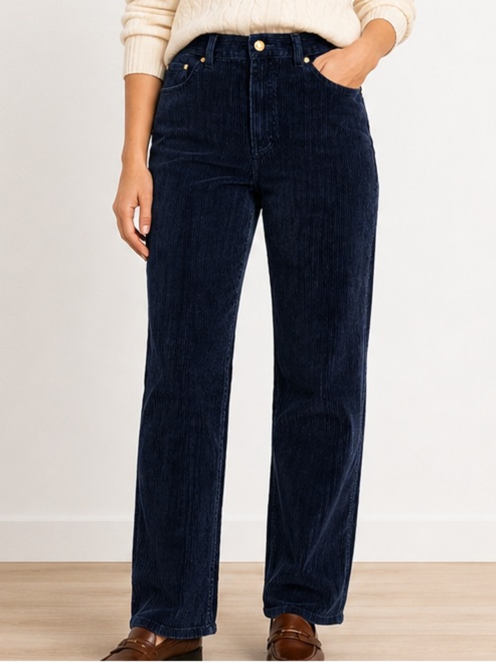 Lauren Jeans Co Ralph Lauren Vintage Navy Corduroy Straight Leg Pants Size 10
